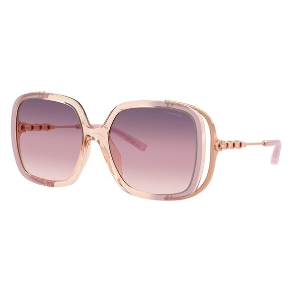 New COACH Cad80 Gold Square HC8423U 5889/U6 Sunglasses Women - Picture 1 of 6